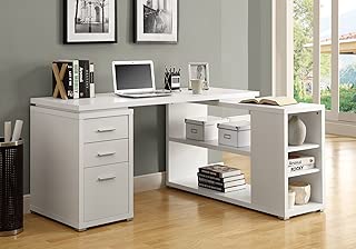 Monarch Specialties Hollow-Core Left or Right Facing Corner Desk, White - coolthings.us