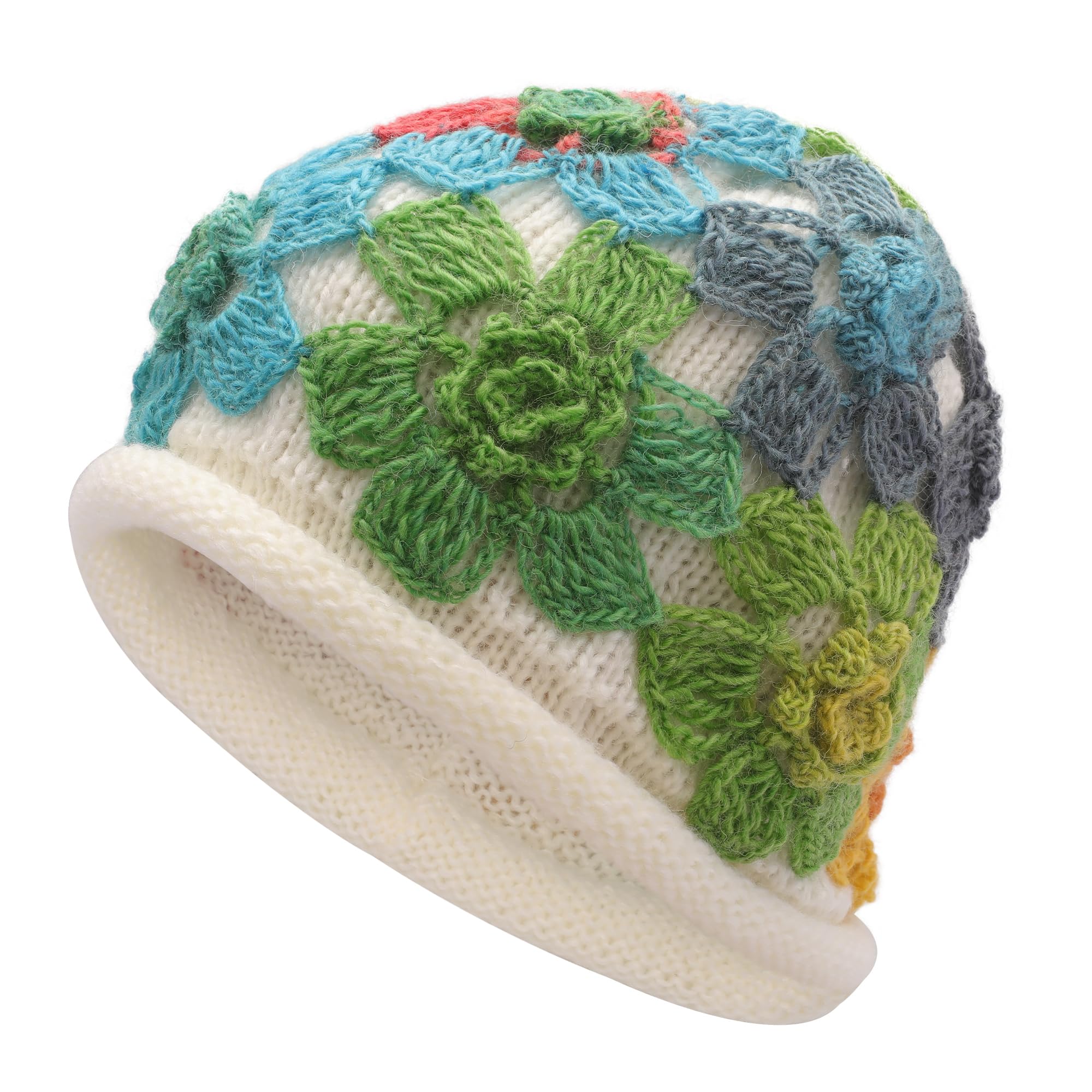 ZLYC Damen Winter Vintage Wolle Strickmützen Beanie Bowler Hut