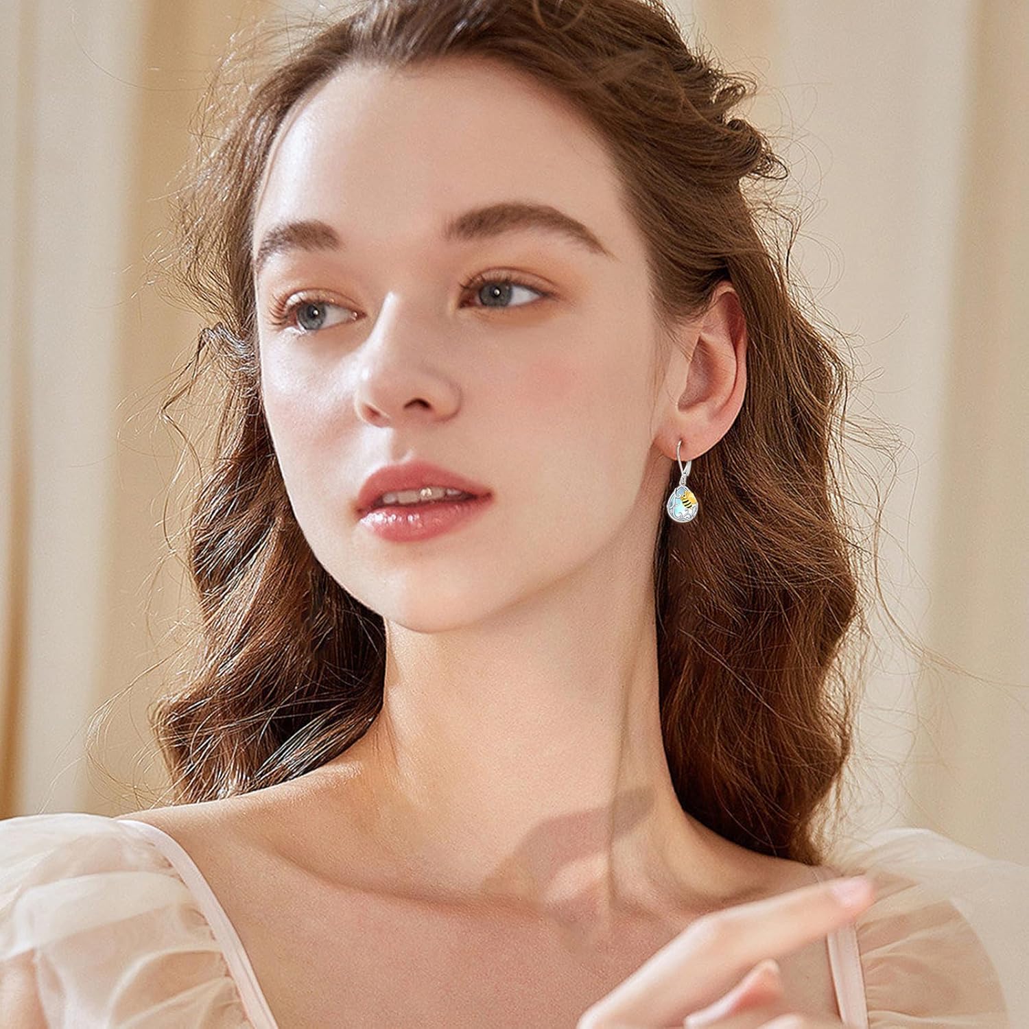 Dragonfly/Butterfly/Hummingbird/Bee Leverback Earrings 925 Sterling Silver Hypoallergenic Moonstone Dangle Drop Earrings Animal Jewelry Gifts for Women Girlfriends Birthday - Image 6