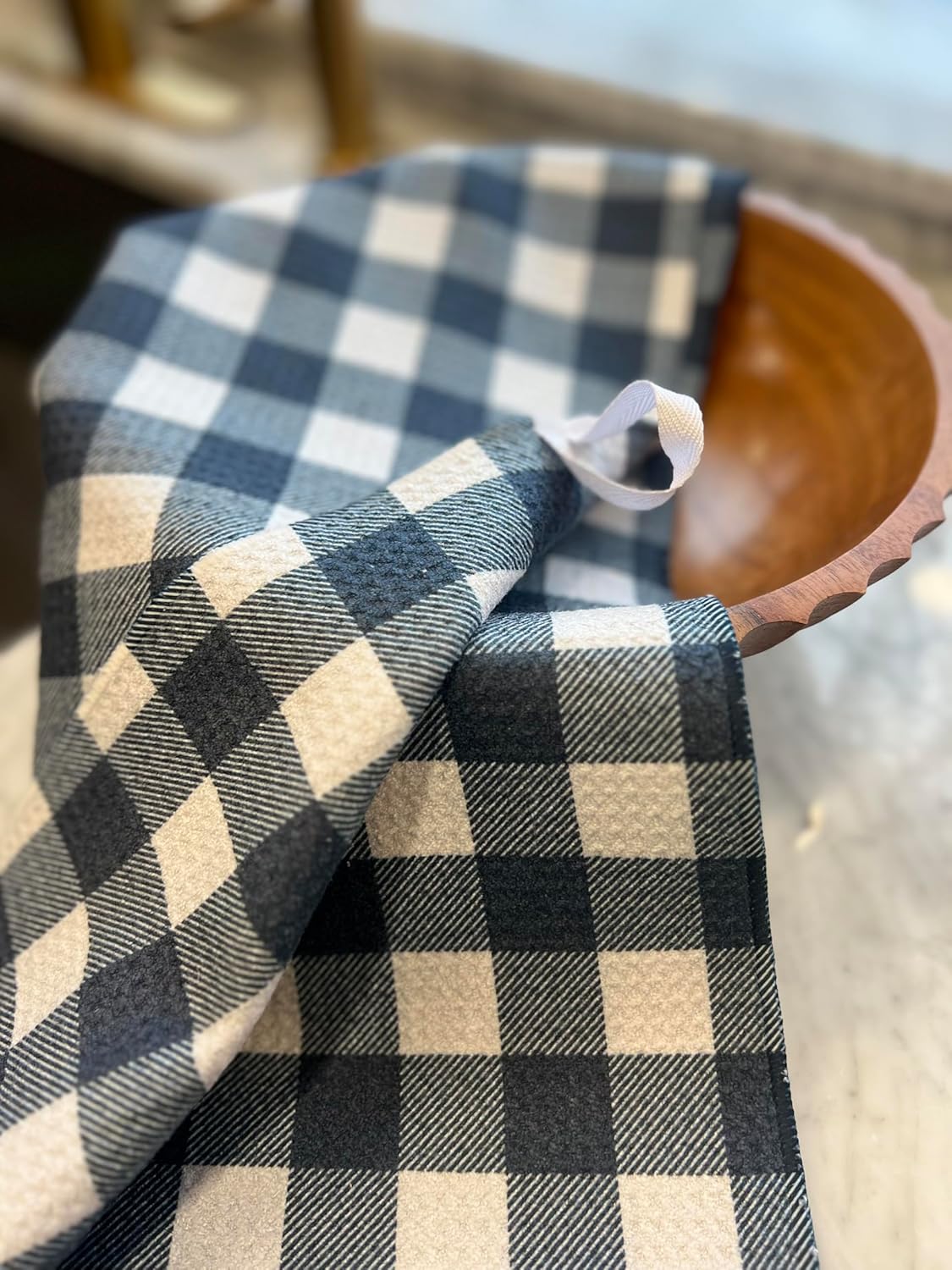 || 2 Pack Double Sided|| Not Your Ordinary Dish Towels || Waffle Weave Microfiber || Tea Towels || Highly Absorbent || Hanging Loop || Dish Cloths || Designer Prints|| Navy - Image 9