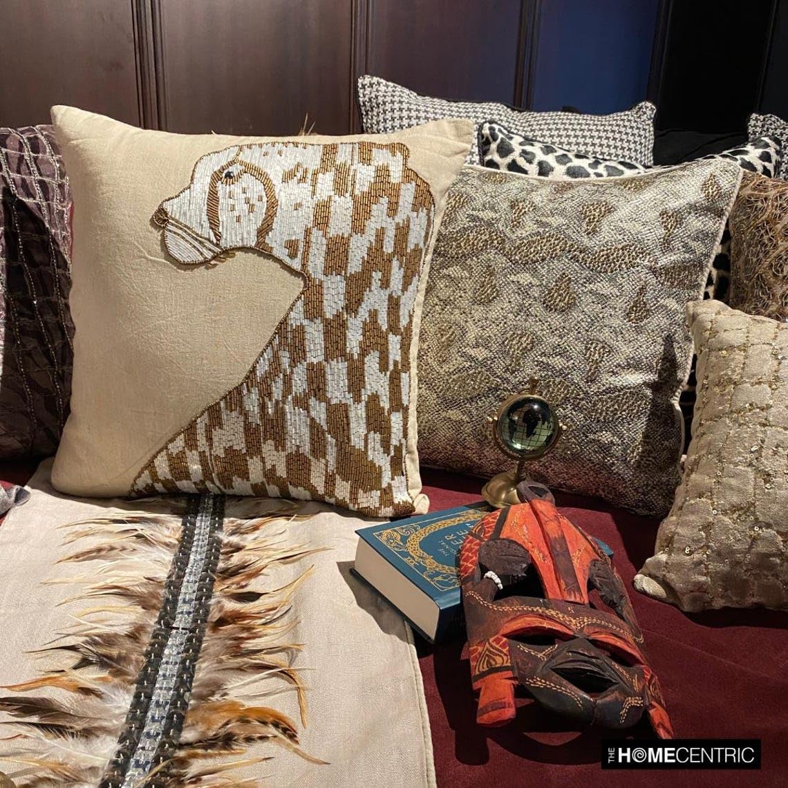 Fodera Cuscino Decorativa The HomeCentric 65x65 Cm: Leopard Spots In Beige E Marrone, Seta Art, Moderna - 2