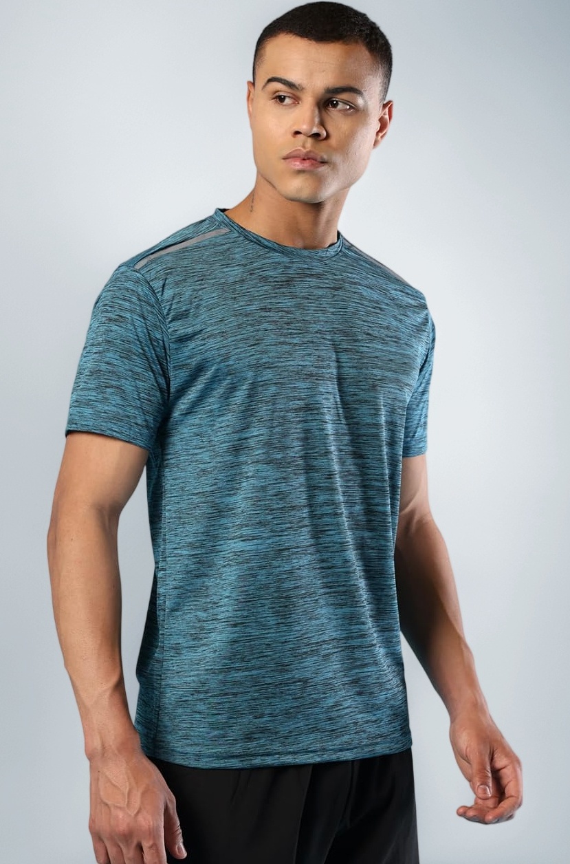 CHKOKKO Men's Polyester Regular Fit Round Neck Regular Dry Fit Gym Sports T-Shirt