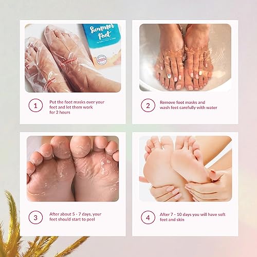 Miniatura 5 de Mascarilla exfoliante que elimina la piel muerta, removedor de callos dermatológicamente probado para pies secos y agrietados, mascarilla exfoliante