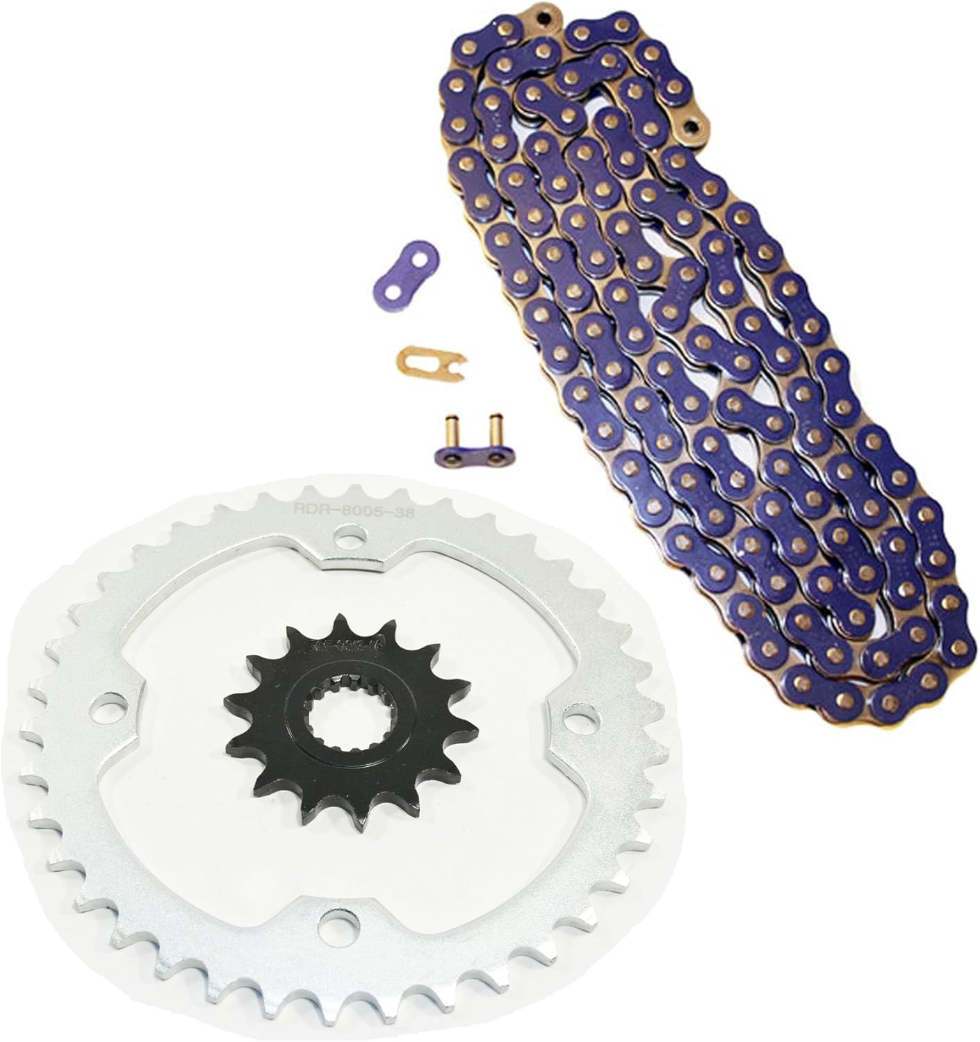 Blue Non ORing Chain & Silver Sprocket 13/40 102L 1011