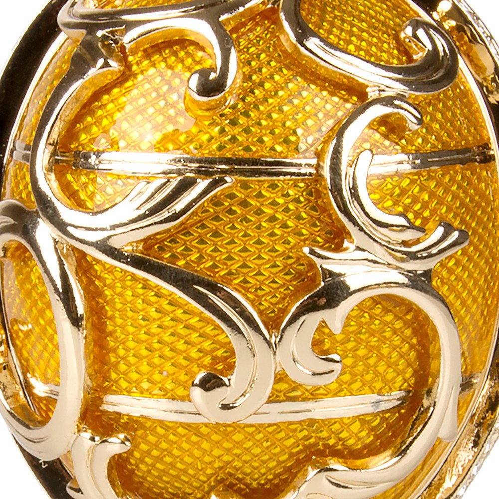 Swarovski Crystals Faberge Egg Ornament with Spring Basket Double