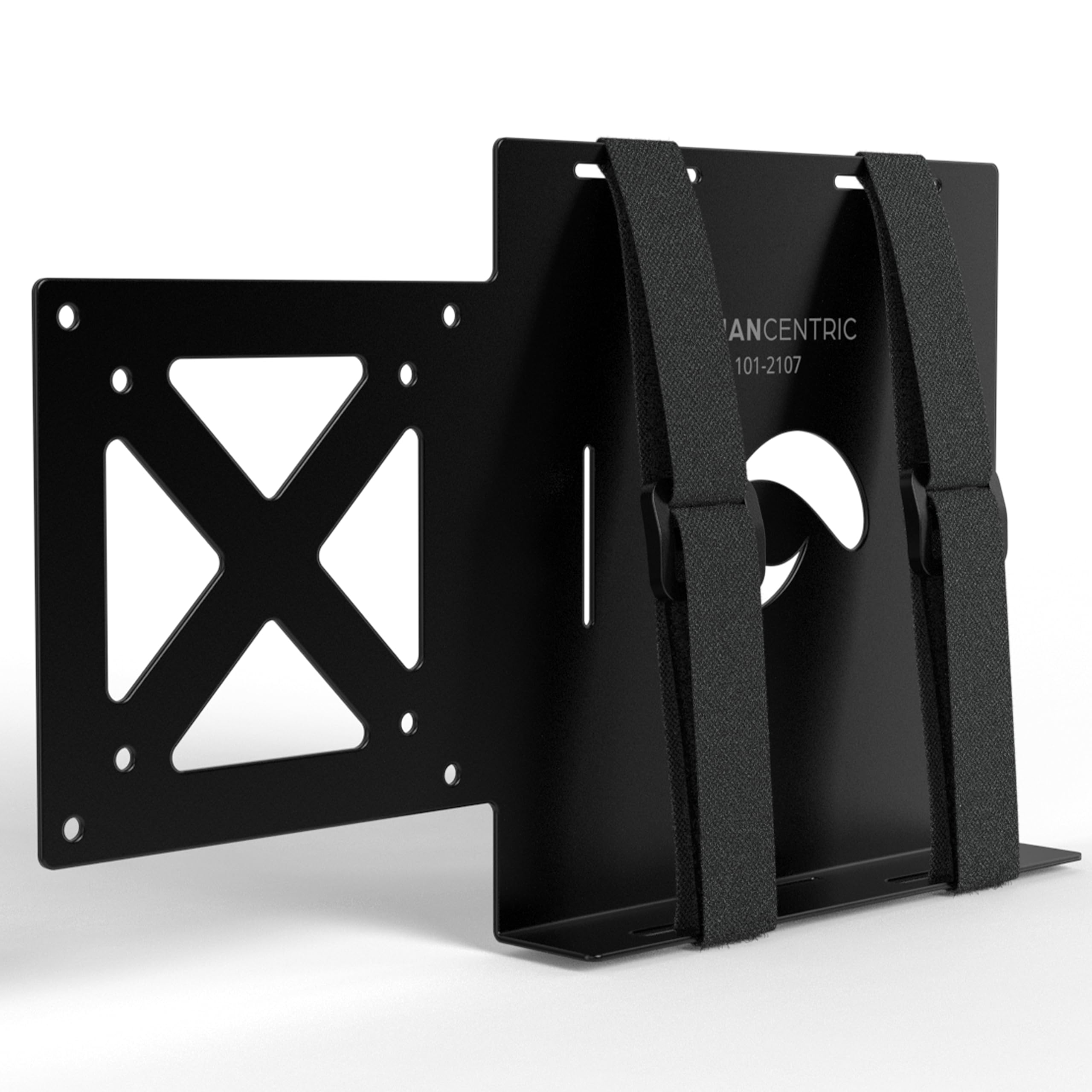 HumanCentric Universal Small Device VESA Mount for VESA Arms, Adjustable Strap Mount for Small Computers and Other Electronic Devices, Mounts On The Back of a Computer Monitor Using VESA Arm