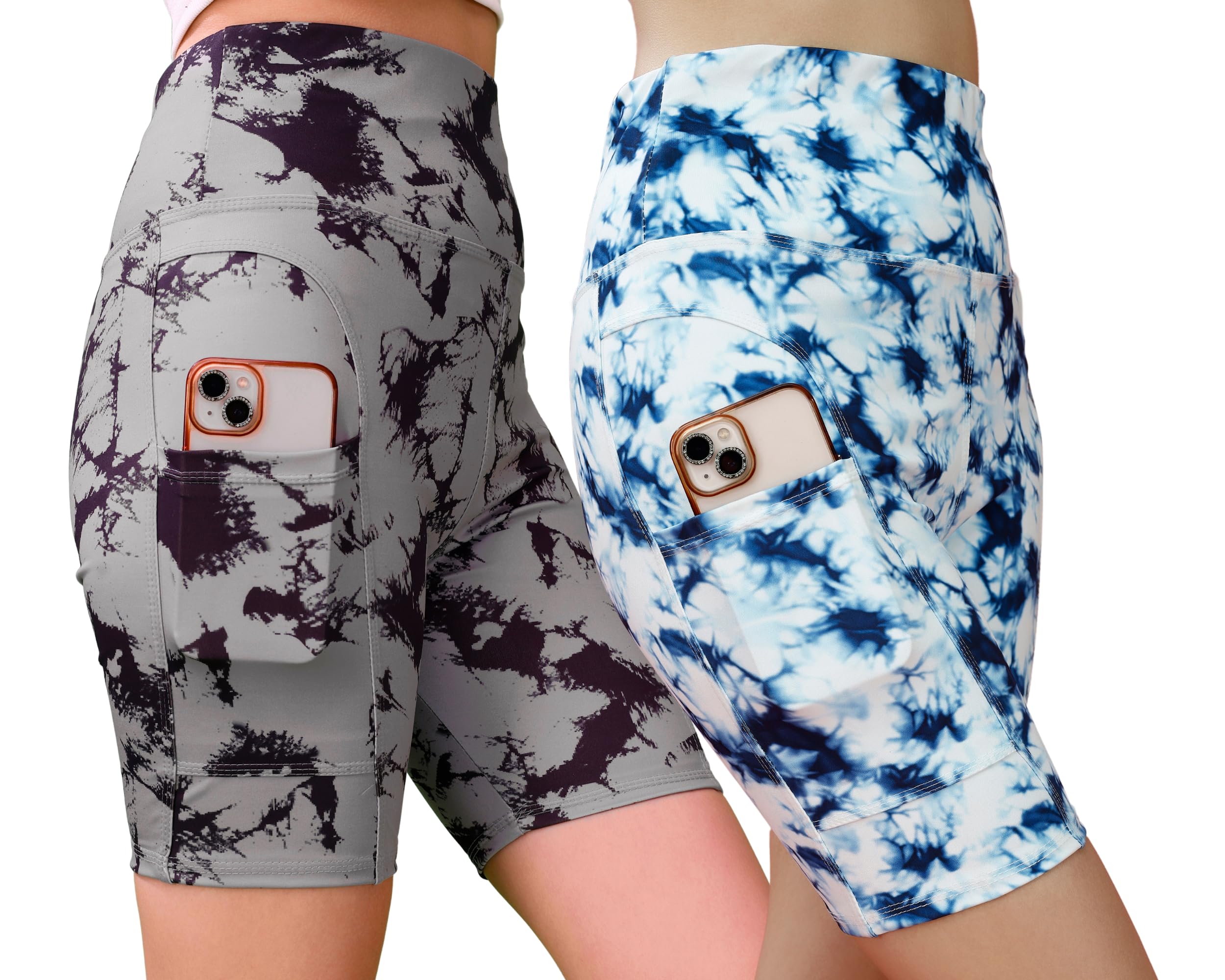 poojaran saree Printed Cycling Shorts Combo for Women & Girls | Shorts High Waist Stretchable Skin Fit Shorts Workout Shorts Biker Bicycle Shorts-picture-12