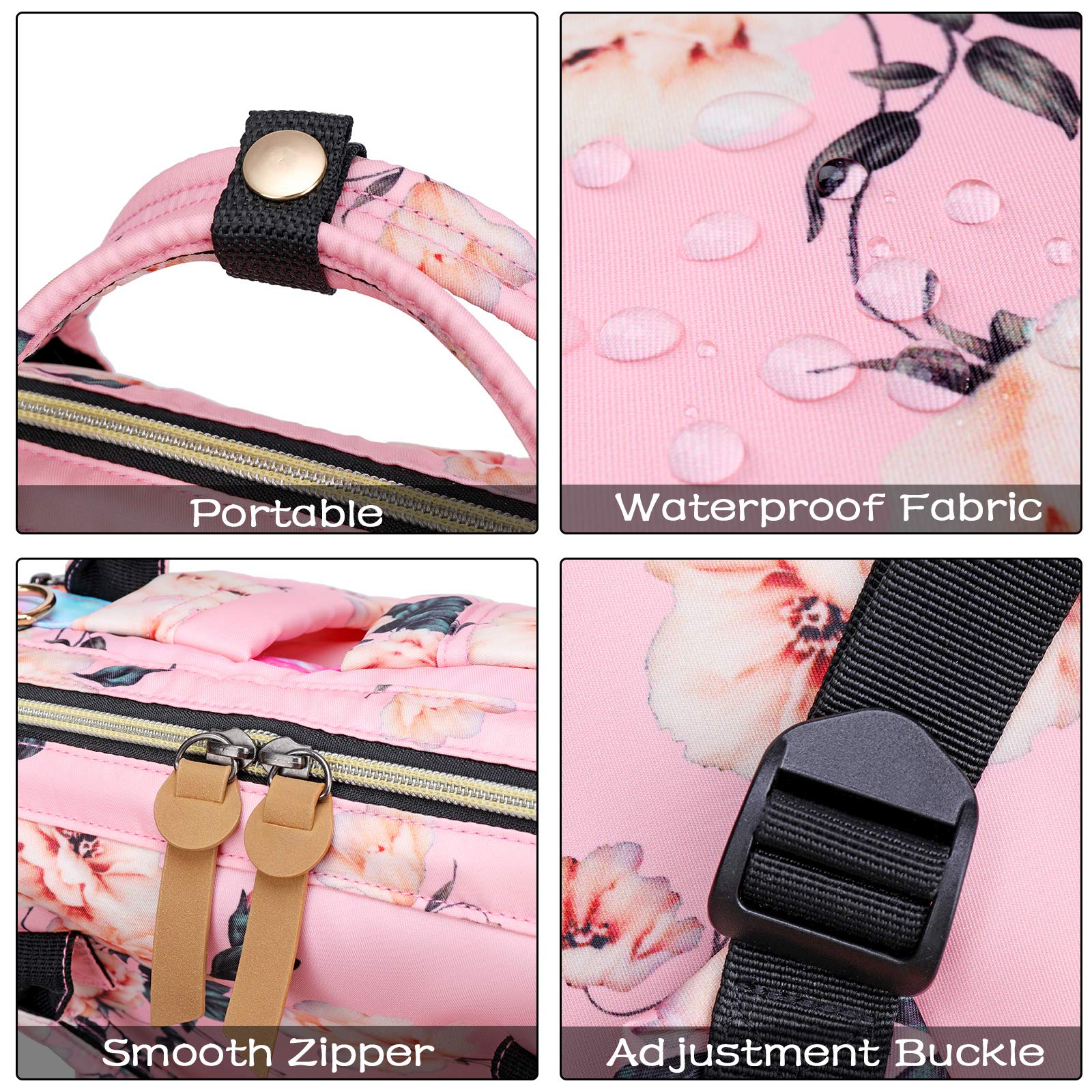 FANDARE Zaino Fasciatoio Baby Zaino Pannolino Borse Fasciatoio con USB Connettore per Cuffie Grande Multifunzione Zaino da Viaggio per Mamme Nylon Durevole Blu