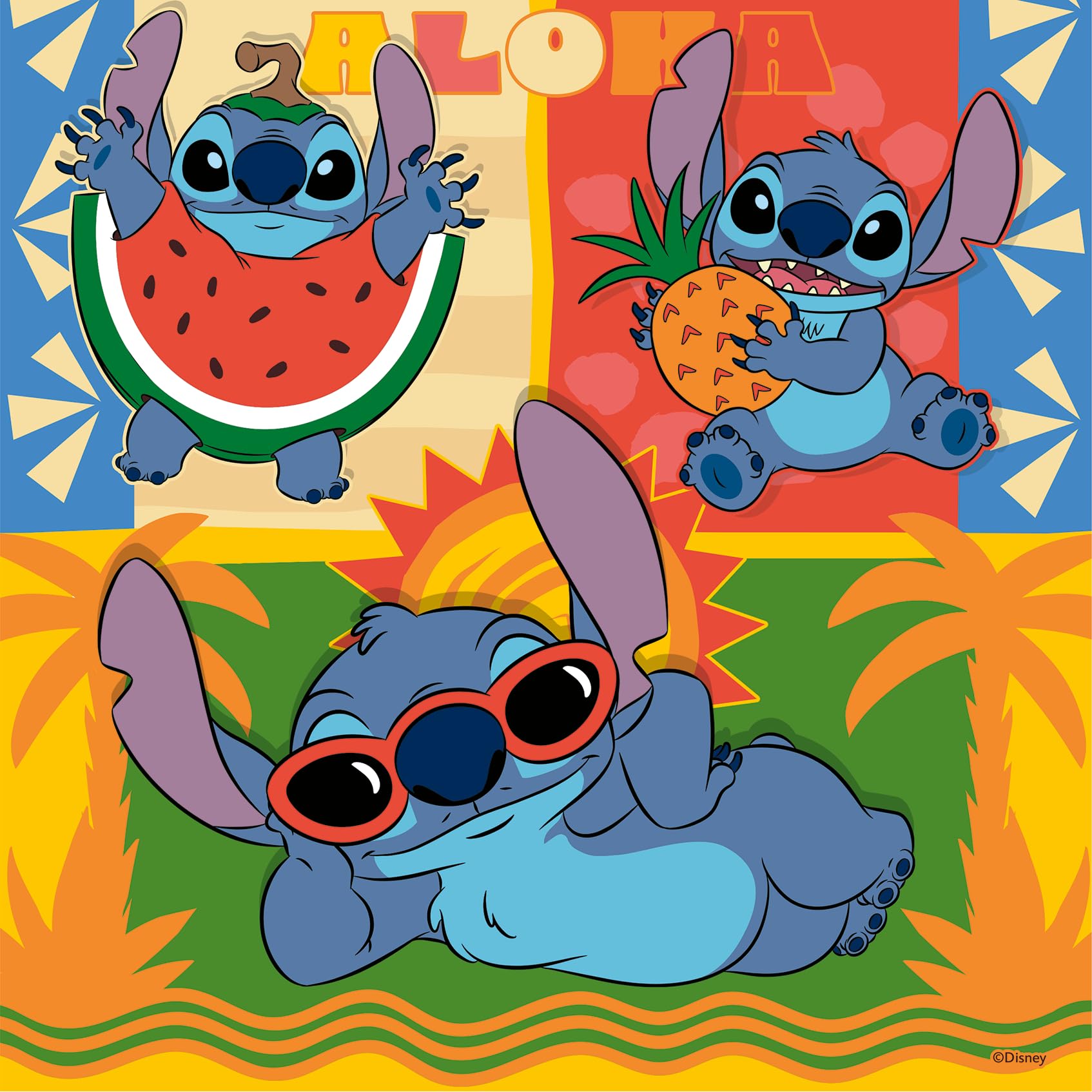 Ravensburger Disney Stitch 3x 49 Piece Jigsaw Puzzles for Kids Age 5 Years Up, Bright, Vibrant Colors (Red, Blue, Yellow), 21 x 21 cm - Image 4