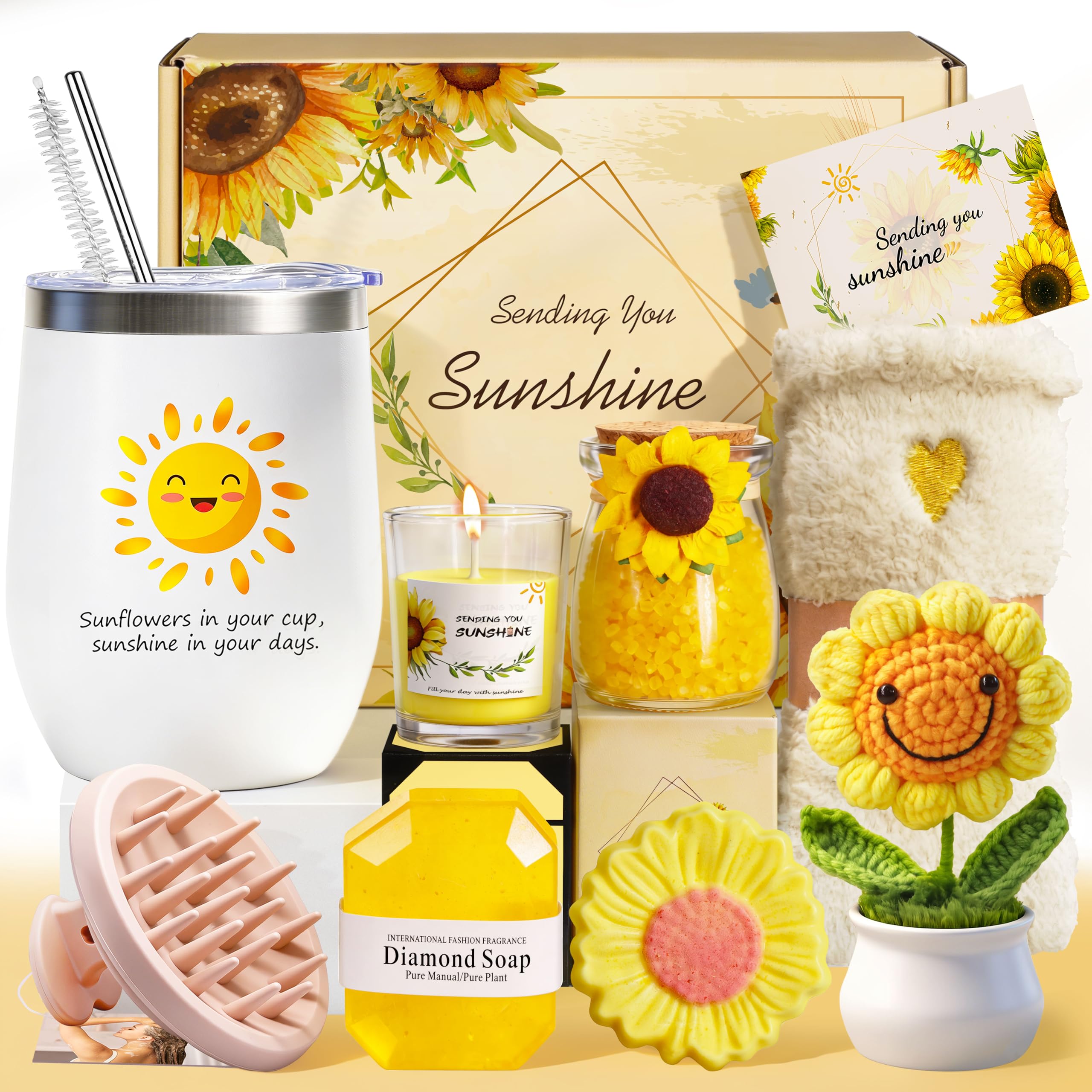 MAIKEHIGH Sunflower Gifts for Women, Get Well Soon Gifts Pamper Hampers