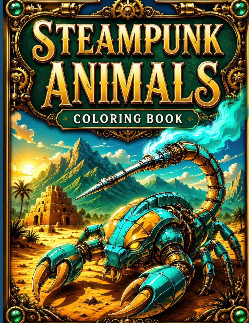 Steampunk Animals Coloring Book For Adults And Teens: Mechanical Warrior Beasts for Creative Relaxation. Vol 2.