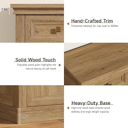 Miniatura 6 de ONBRILL Armario de buffet de 63 pulgadas con almacenamiento, aparador grande con cajones, aparadores de almacenamiento de 4 puertas, armarios de