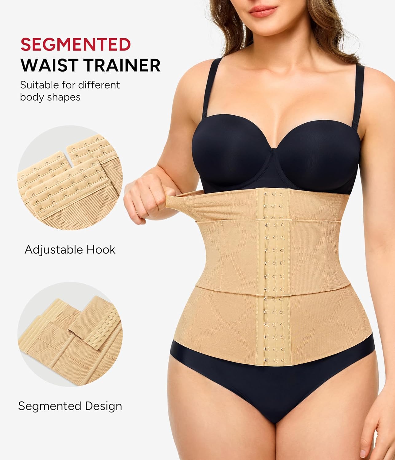 Nebility Waist Trainer for Women Corset Shapewear Tummy Control Segmented Waist Cincher Postpartum Faja Body Shaper - Image 2