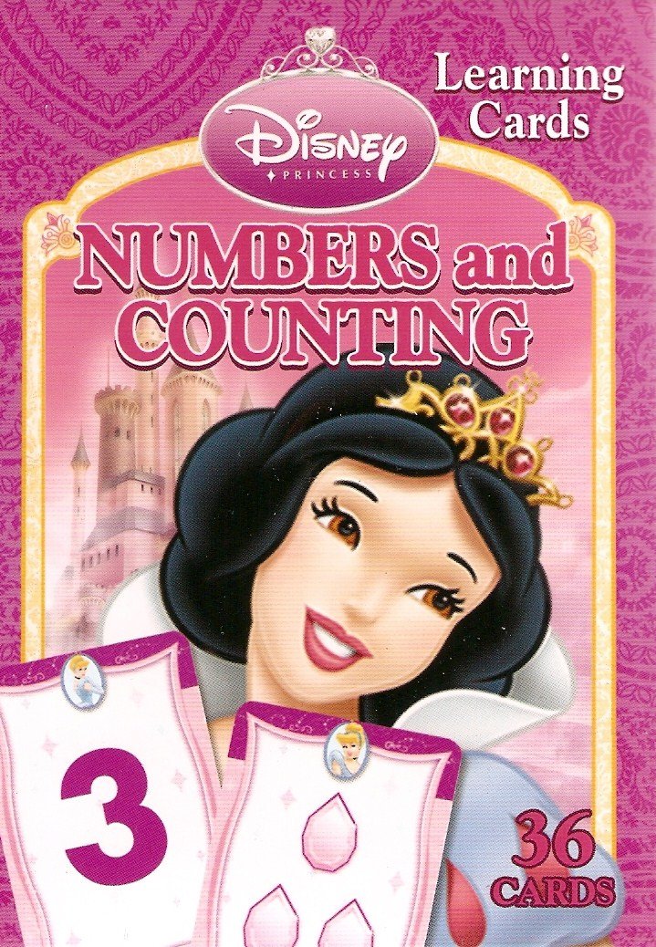 Disney Cartes d'apprentissage avec chiffres et comptage de princesse (boîte rose foncé)