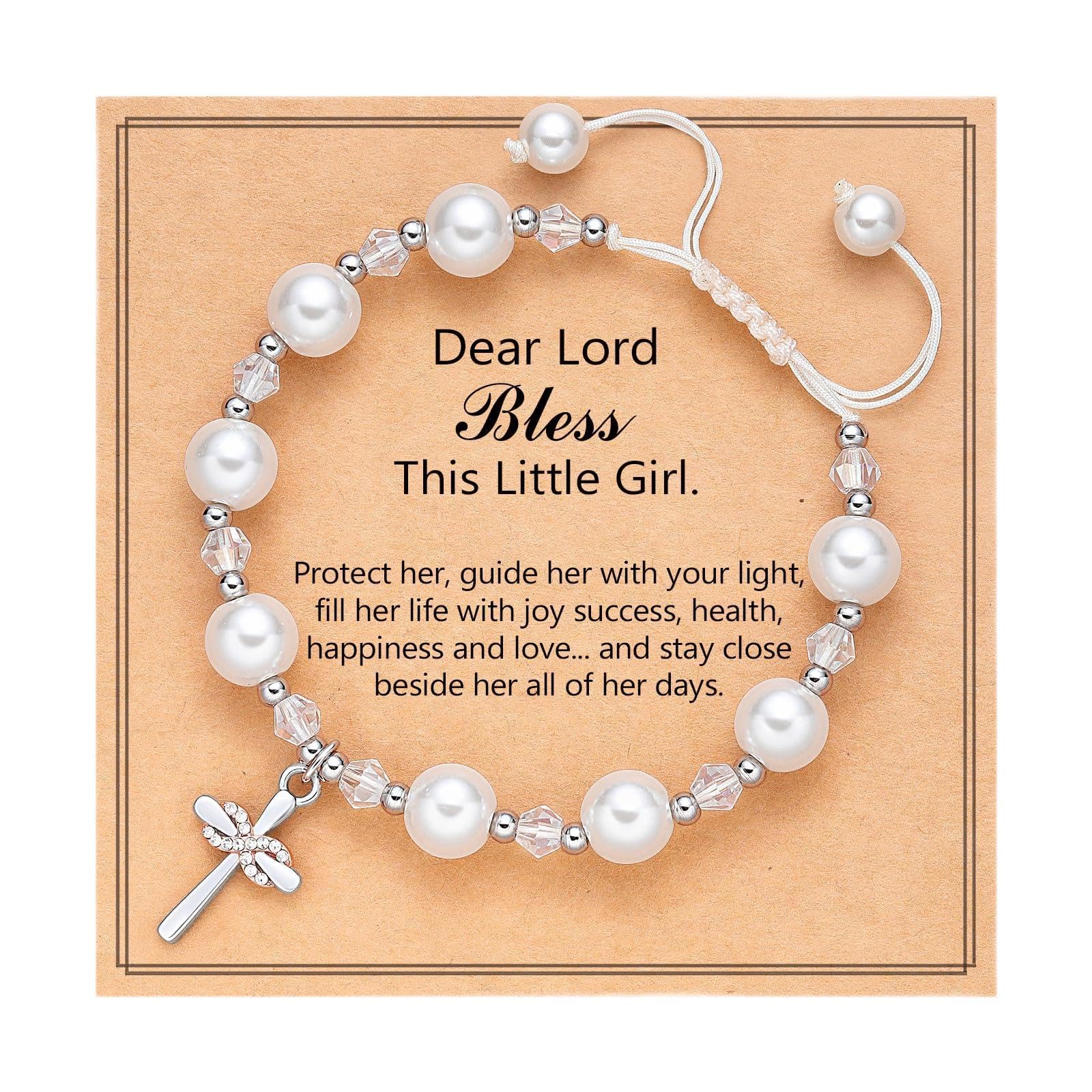 ORISPREInfinity Cross Bracelet for Girls Baptism First Communion Easter Confirmation Birthday Christmas Gifts