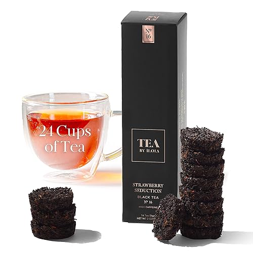iLOLA Discos de té de hojas sueltas Strawberry Seduction No. 16 | Cosas favoritas de Oprah 2022 | Té negro keniano con fresa natural y chocolate |