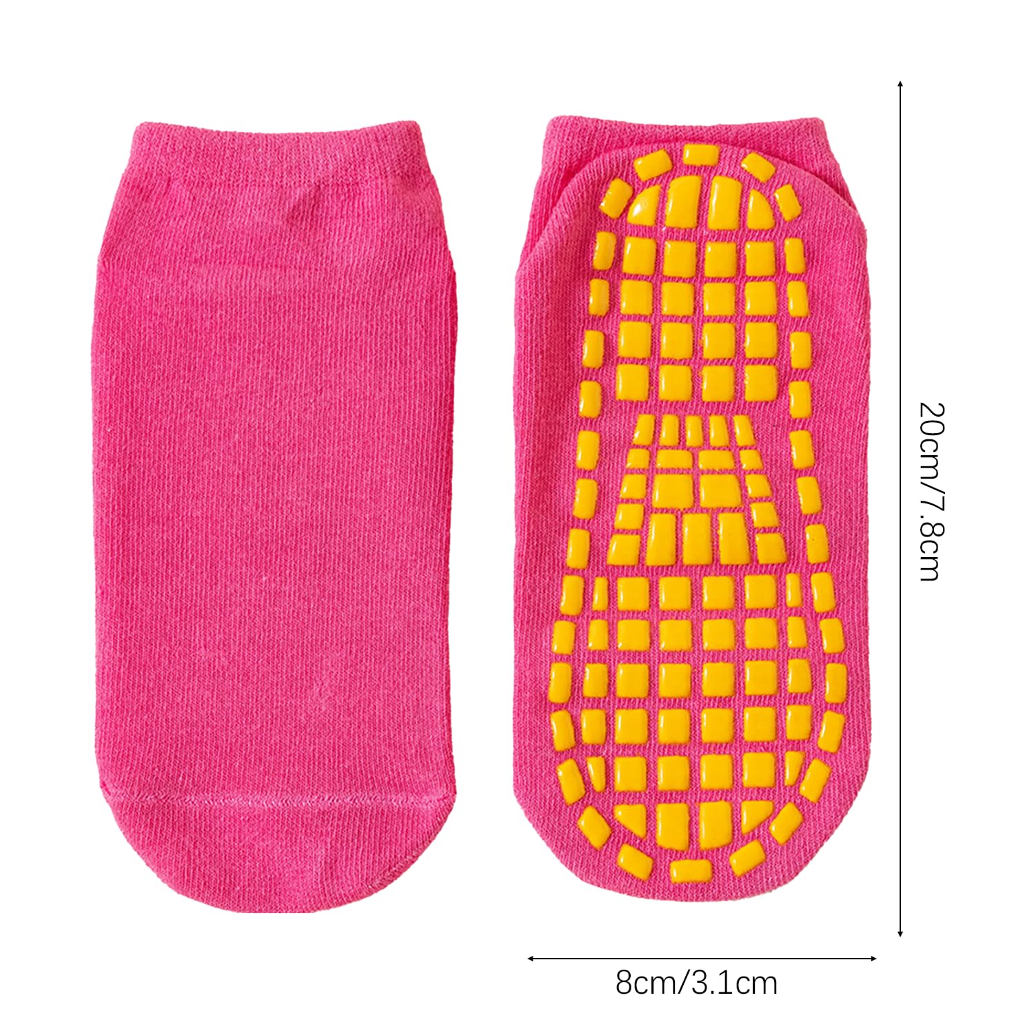 GWAWG 4 pary antypoślizgowych skarpet do jogi pilates trampolina skarpety damskie męskie antypoślizgowe dno odpowiednie do szpitali, ruchu, jogi, baletu, trampoliny sportu, Różowy fioletowy czarny