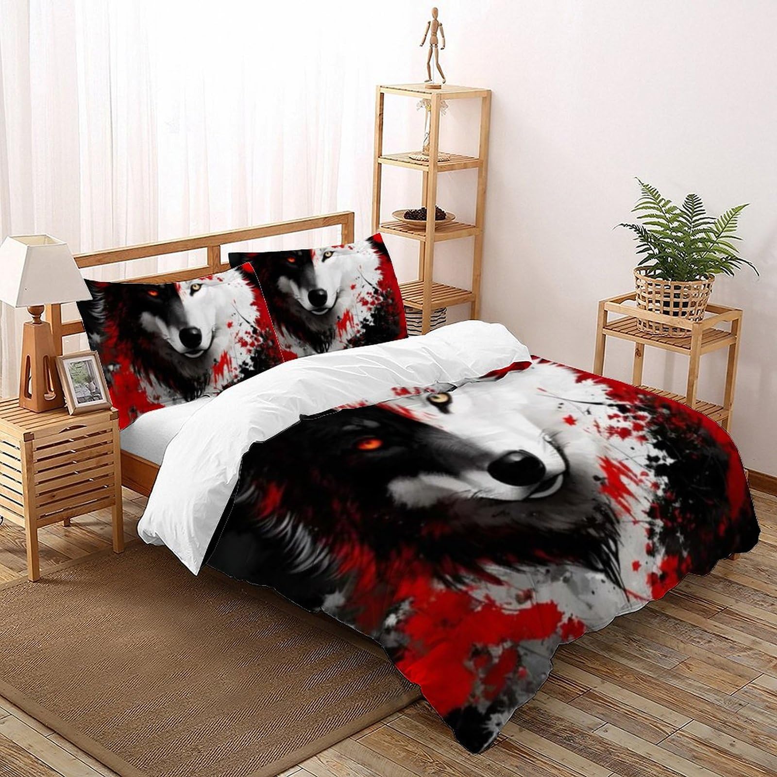 Housse de couette King loup 220x240 pour transformer la chambre d'une fille ado
