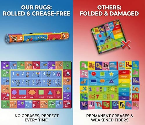 Miniatura 6 de KC CUBS abecedario de colección de diversión, alfombra de área para aprendizaje educativo de números y formas, para recámara de niños y sala de