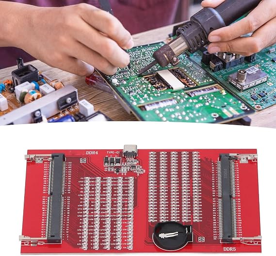 ZJchao DDR5 RAM Memory Slot Tester Card DDR4/DDR5 Memory Test Tool with LED Lights for PC Motherboard RAM Maintenance
