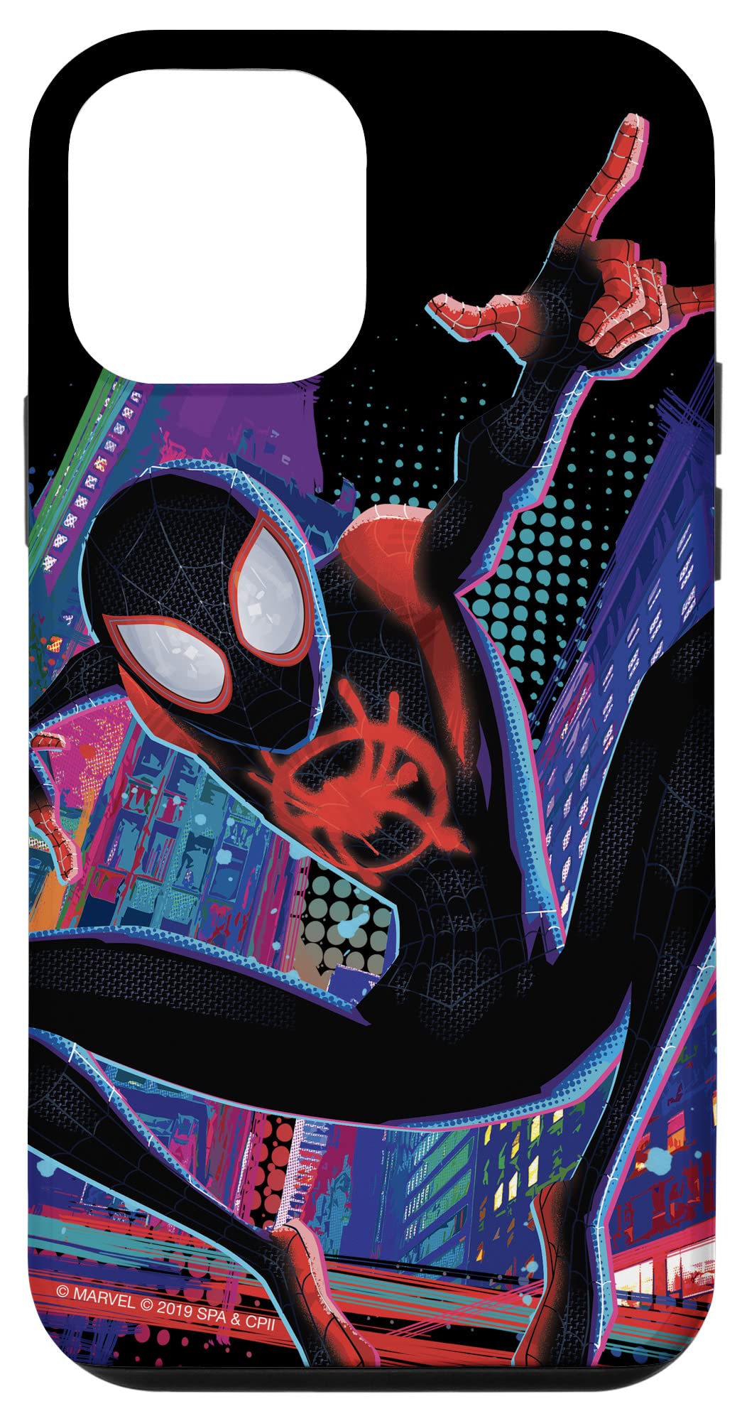 Custodia per iPhone 12 mini Marvel Spider-Man nella città di Spider-Verse Miles Morales