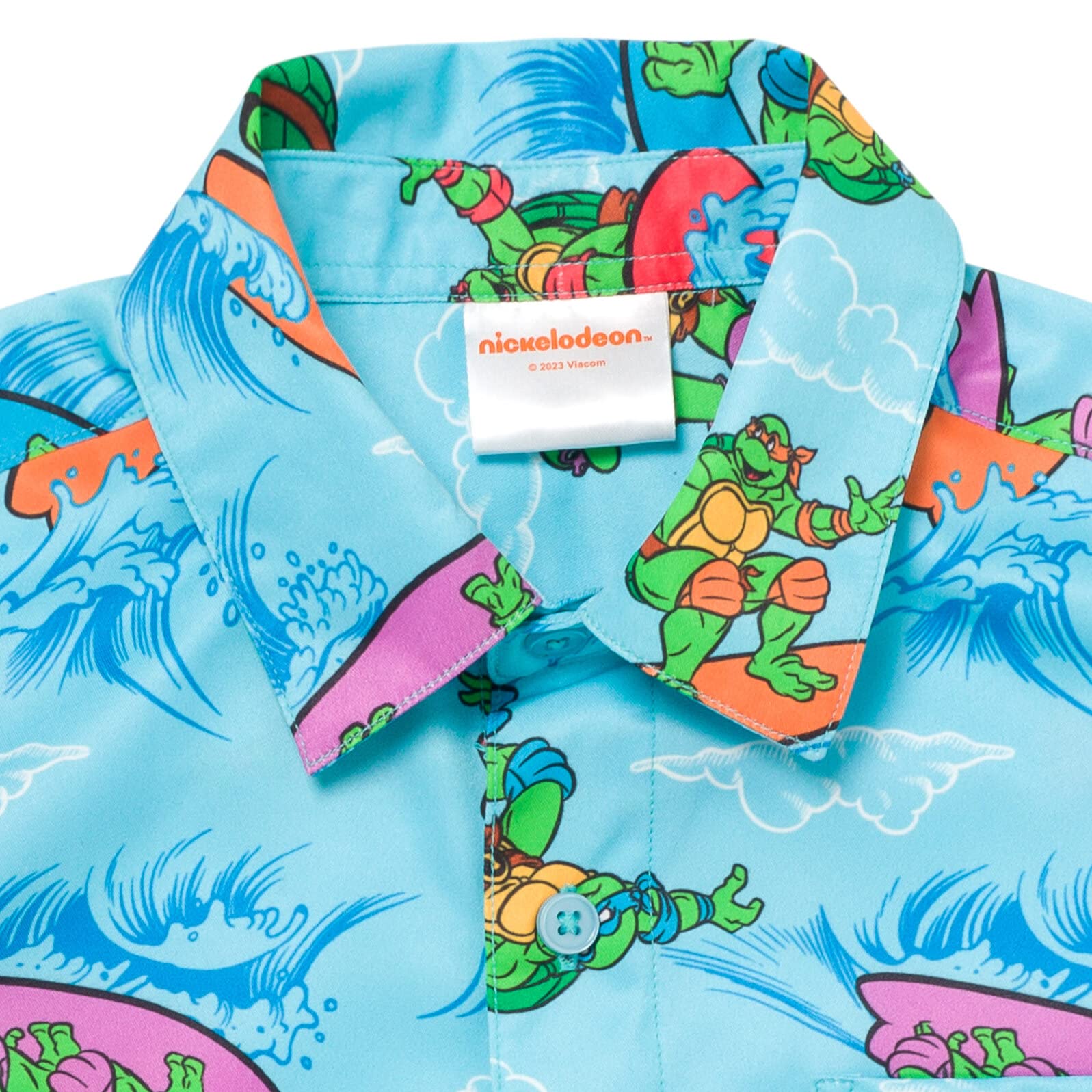 Teenage Mutant Ninja Turtles Leonardo Michelangelo Raphael - Camisa hawaiana con botones para niños pequeños a grandes
