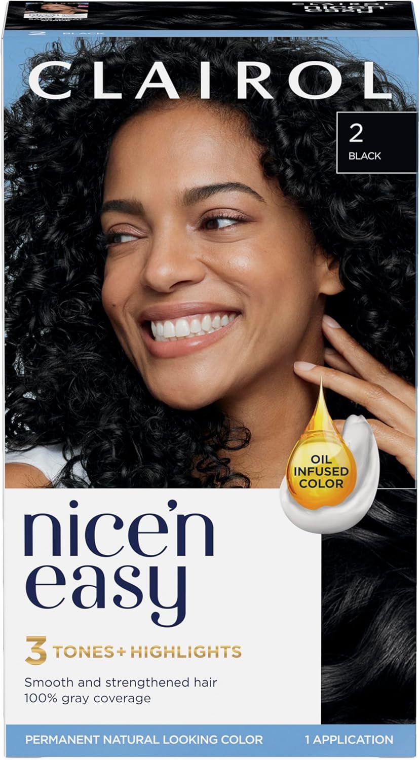 Amazon Clairol ニース「N簡単パーマネントヘアカラー、2ブラック Clairol 白髪染め 通販