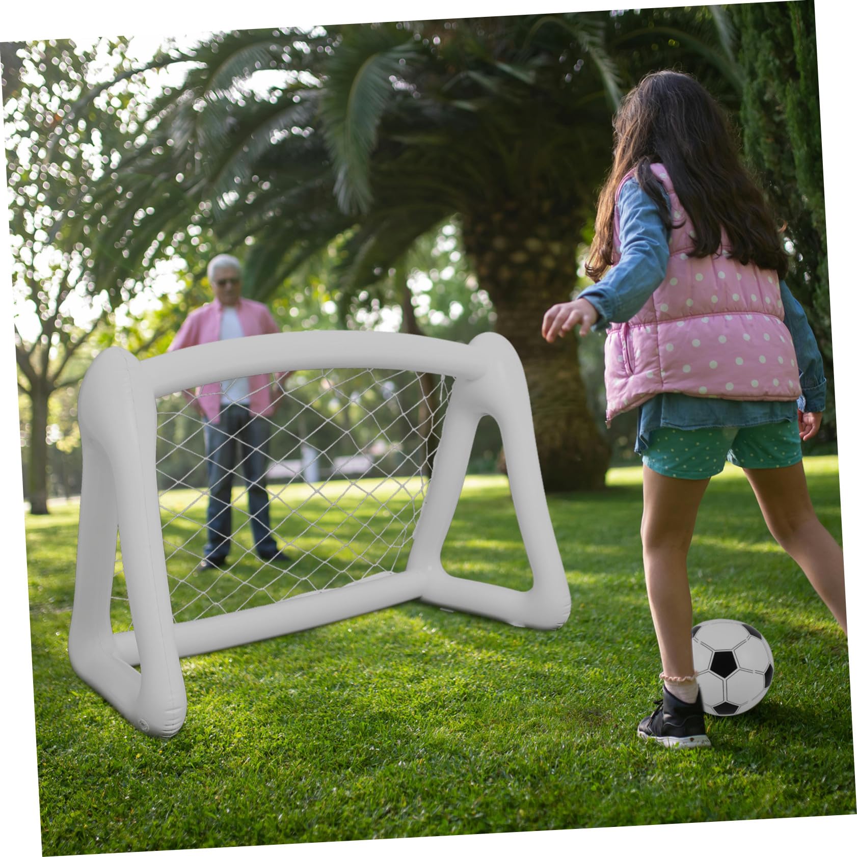 Porta da Calcio Gonfiabile per Bambini in Pvc, Pieghevole e Portatile, per Allenamento di Calcio e Giochi All'aperto, Set Completo per Giardino