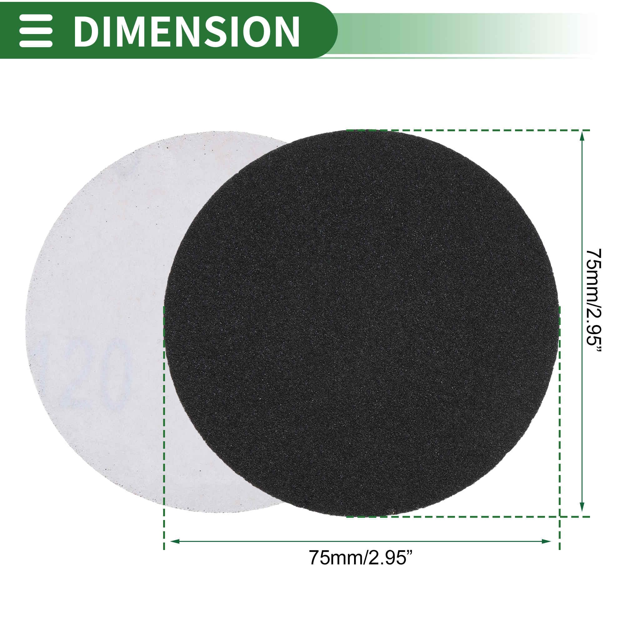 A ABSOPRO Sandpaper Hook & Loop Sanding Sheets 75x75mm Black 120 Grit Efficient Grinding and Polishing Automobile Manufacturing and Repair Metal Processing - Image 3