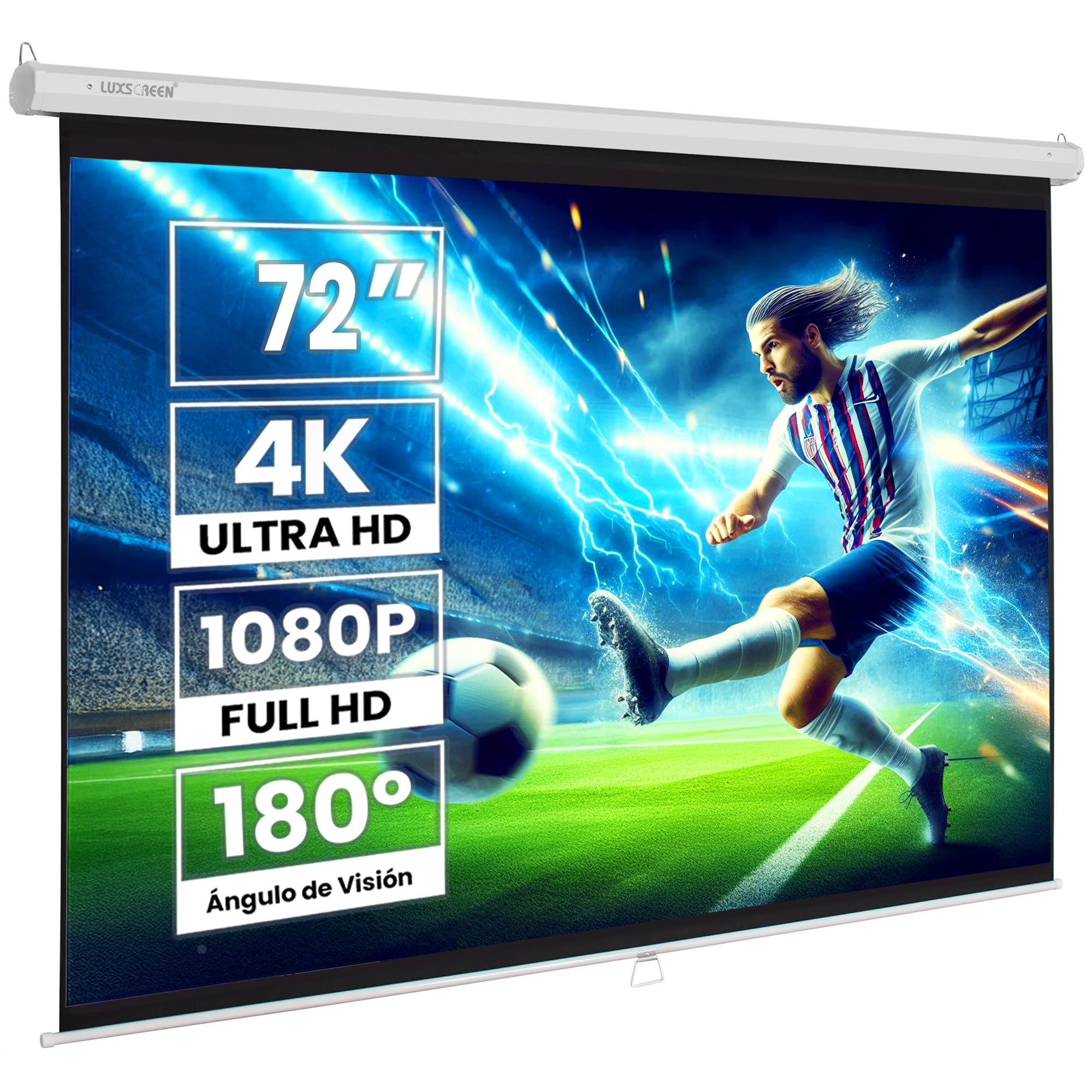 Projection screen 72" 140 x 105 cm | Matte white surface with a gain factor of 1.1 | Black border around and back of fabric black | Home Theater - 140 x 105 cm PRO