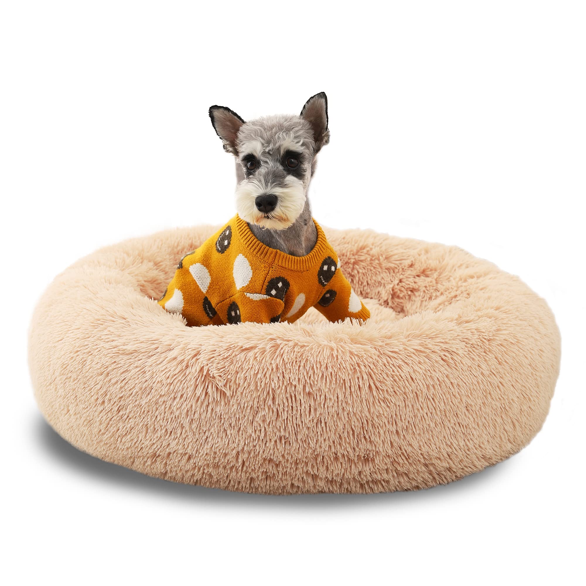 Pet Star Calming Dog Bed Medium Polypropylene and Cotton Removable Cover Anti-Slip Bottom Raised Rim Design Machine Washable