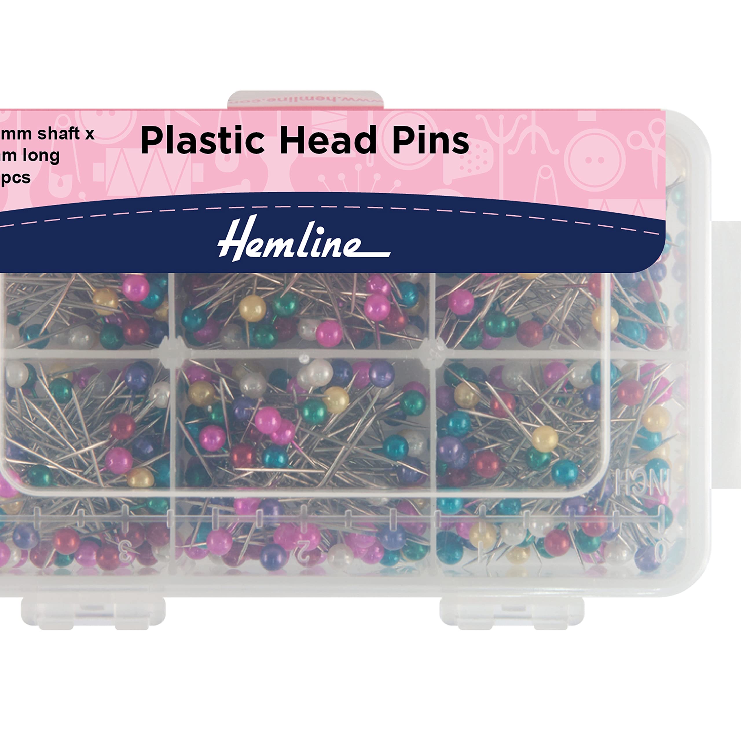 Hemline Plastic Head Pins 34mm H668.600