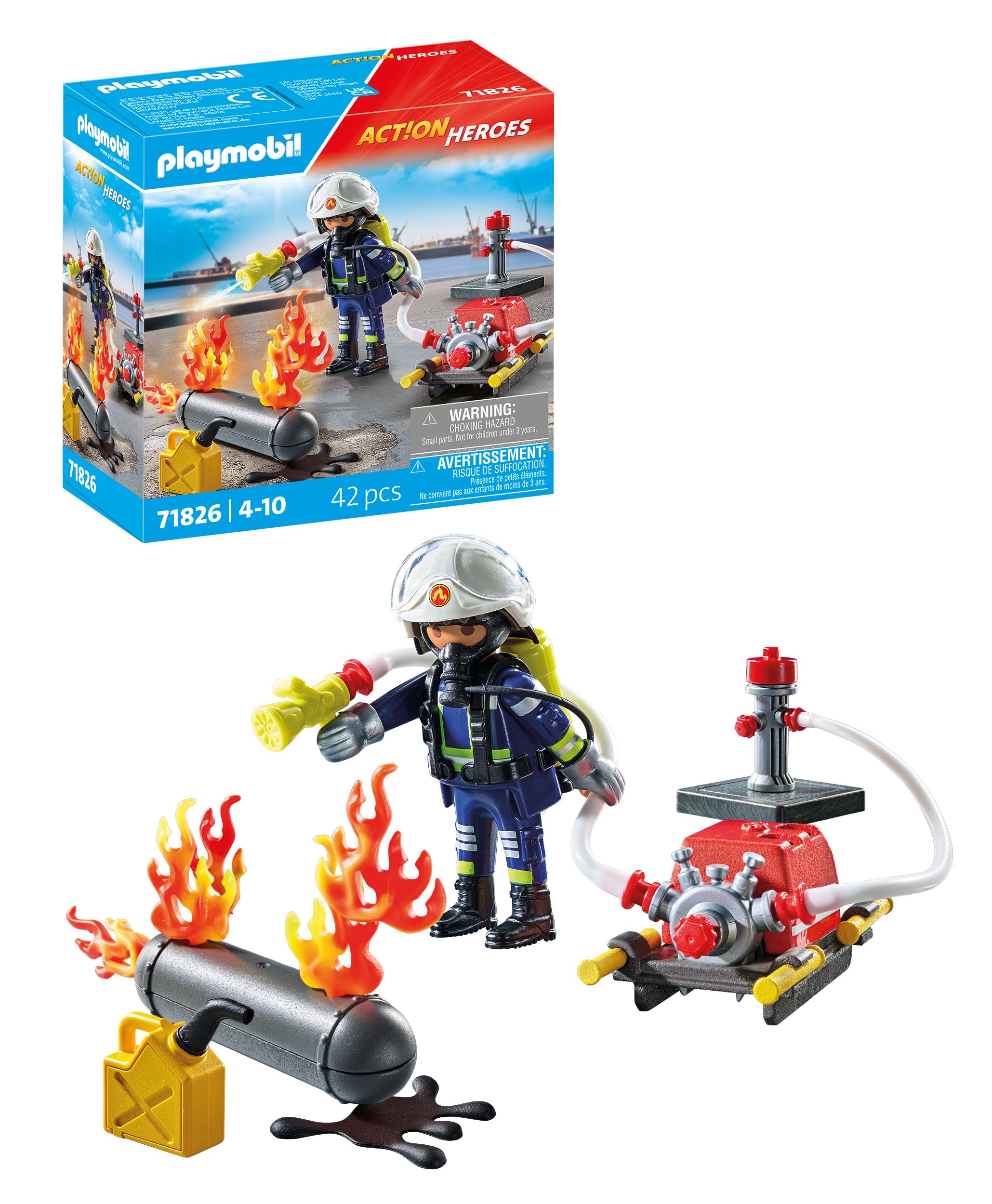 ファローサンフォルテ　パワーゲージ　セット PLAYMOBIL Firefighter with Water Pump, Building Sets - Amazon Canada