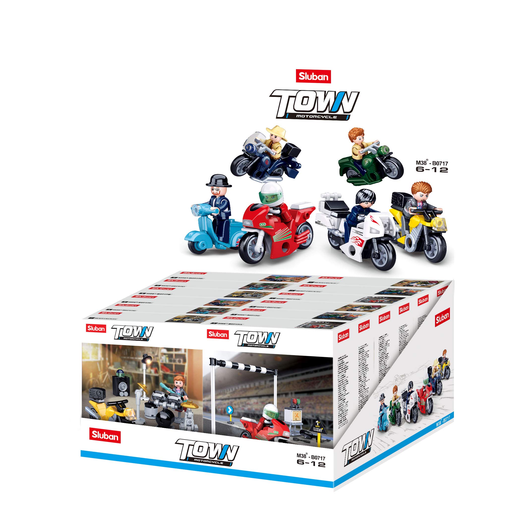 Sluban MOTORCYCLE - DISPLAY BOX (398pcs), Medium