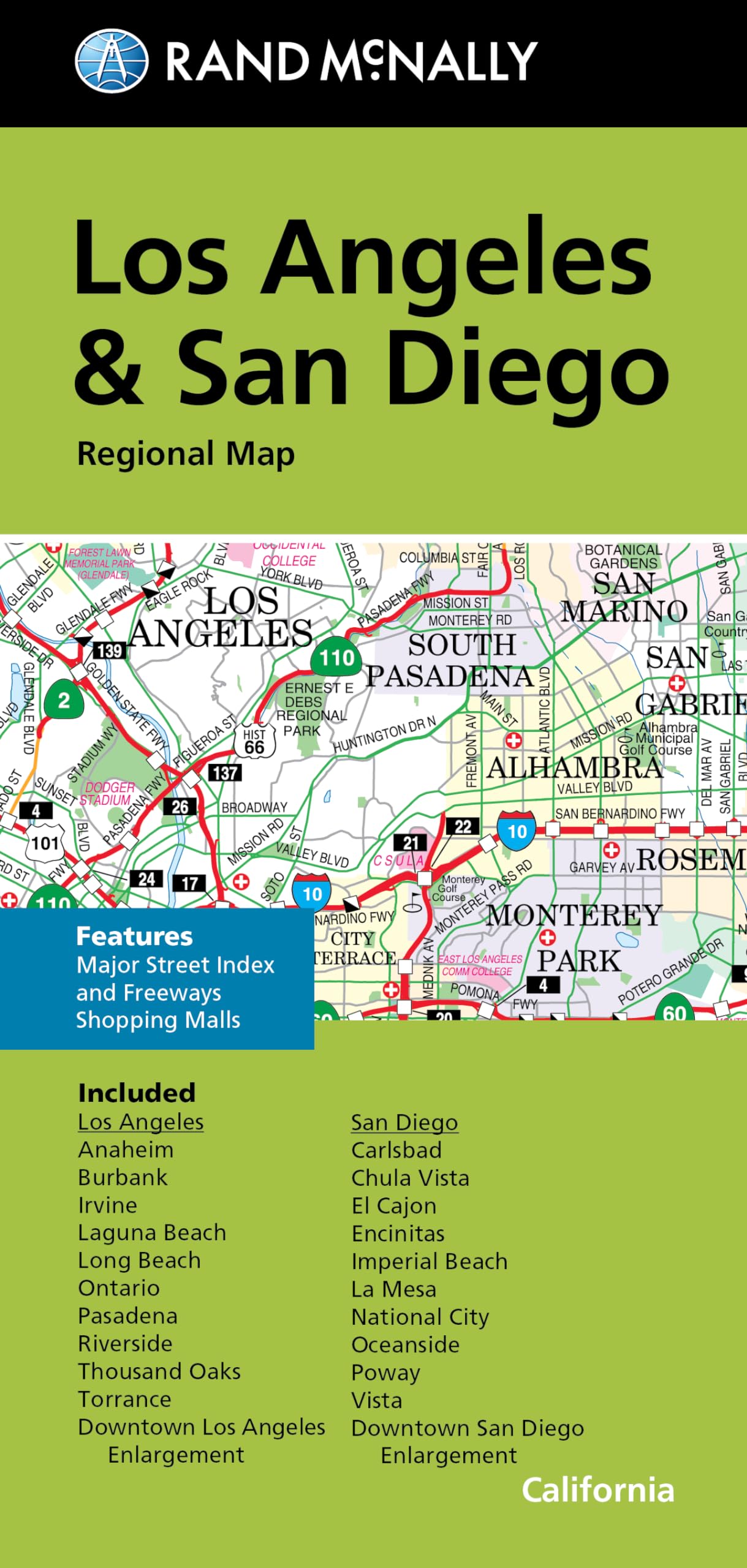 Rand McNally Folded Map: Los Angeles & San Diego Regional Map