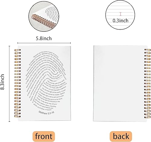 Miniatura 5 de VNWEK Escritura bíblica Mateo 53-16 Blessed are the Poor in Spirit Dios huellas dactilares cuaderno espiral diario de 5.5 x 8.3 pulgadas, cuaderno