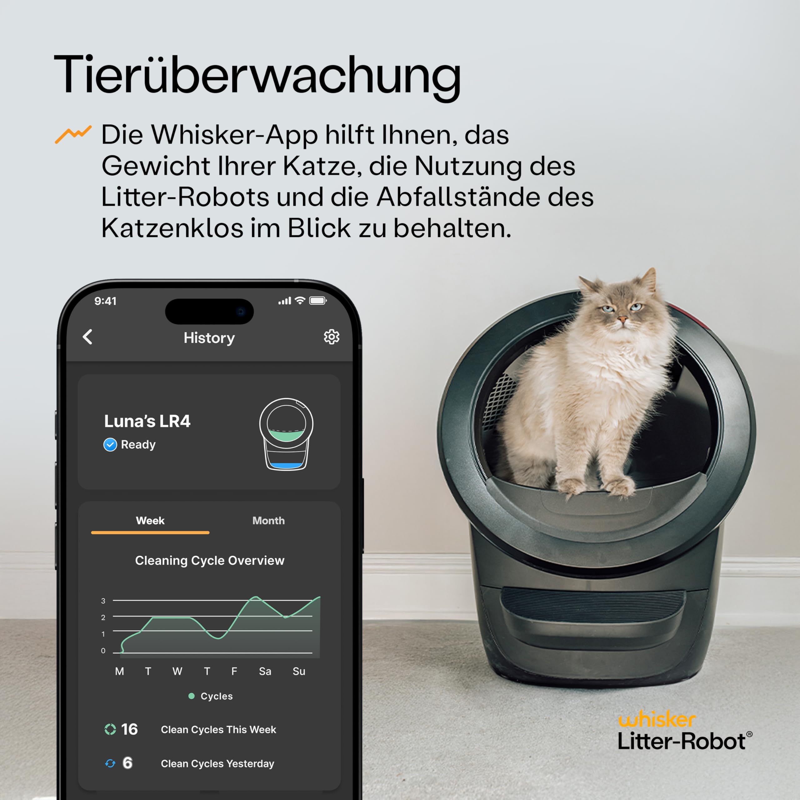 Litter-Robot 4 Beginner Bundle von Whisker, Schwarz - Automatische, selbstreinigende Katzentoilette, beinhaltet Litter-Robot, Zaun, Matte, 3 OdorTrap Nachfüllpackungen & 25 Abfallbeutel
