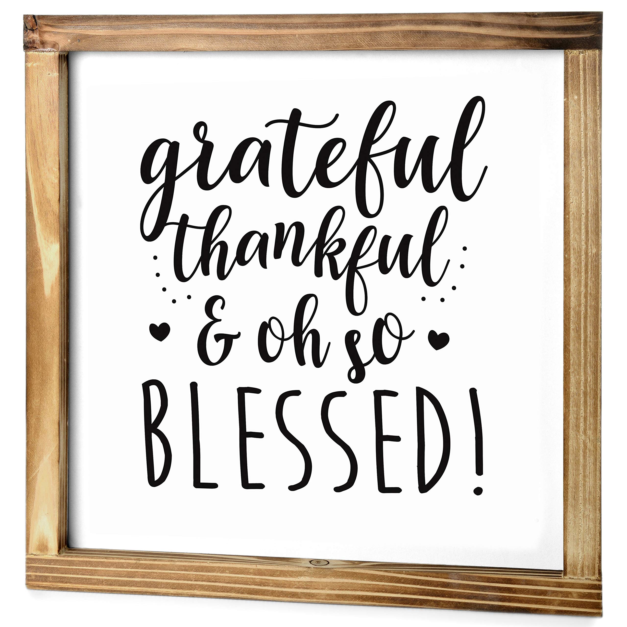 Amazon.com: Thankful Grateful Blessed Sign for Home Decor 12x12 Inch,  Kitchen Farmhouse Sign, Home Decor Thankful Vintage Sign, Rustic Home Sign Grateful  Thankful Blessed with Frame, Blessed Wall Decor : Home &
