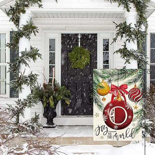 Miniatura 3 de AVOIN colorlife Bandera de Navidad con monograma de letra B para casa, 28 x 40 pulgadas, doble cara exterior, pequeña arpillera familiar, apellido