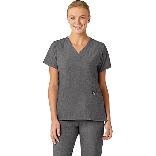 WonderWink Plus Size Women's Stylized V-Neck Top