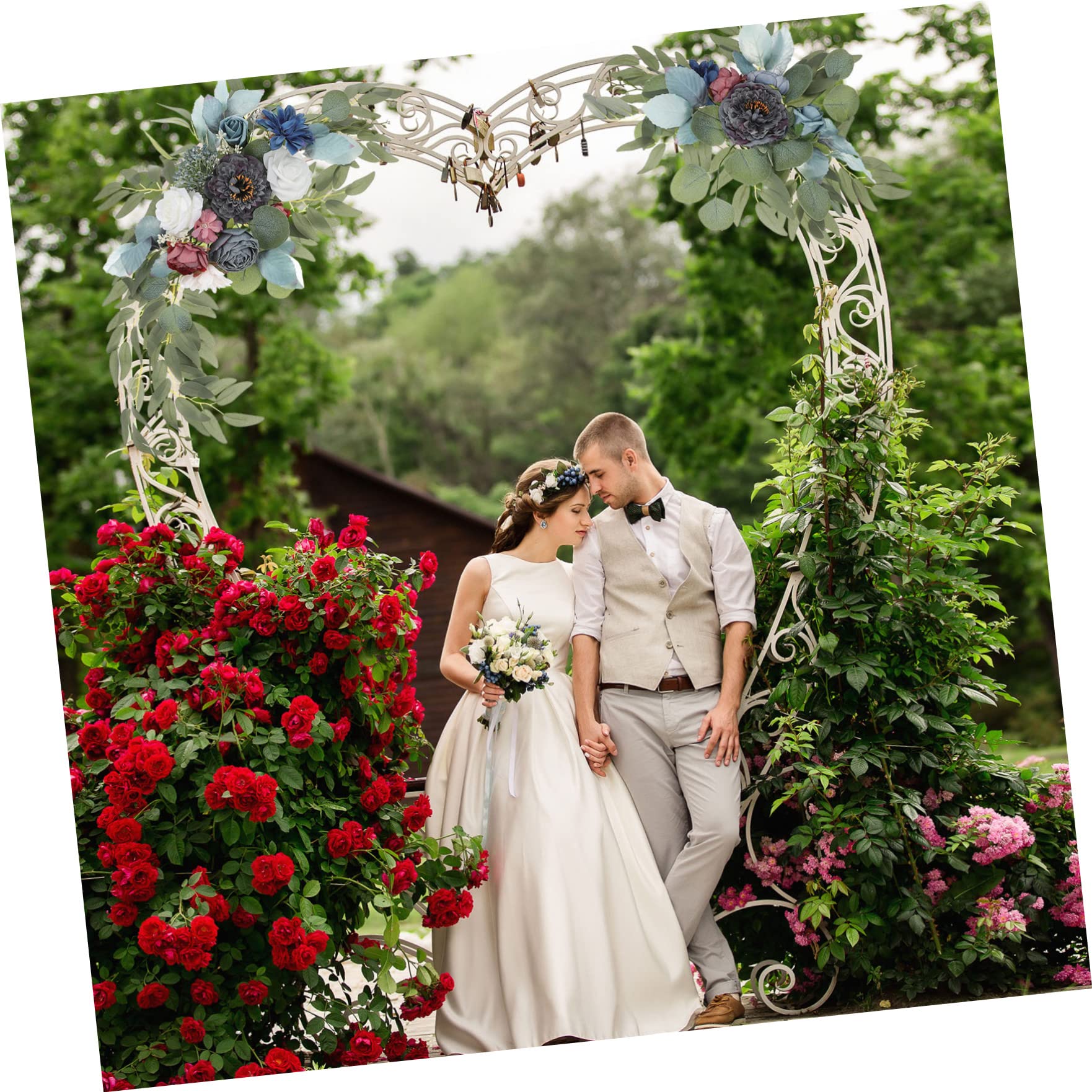 jojofuny Künstliche Hochzeitsbogen Blumen 2 Stück aus Seidenstoff für Deko | Pp und Schaumstoffdetails, Pflegeleicht und Verwelkungsfrei, für Outdoor und Tischmitte, Elegant und Ansprechend