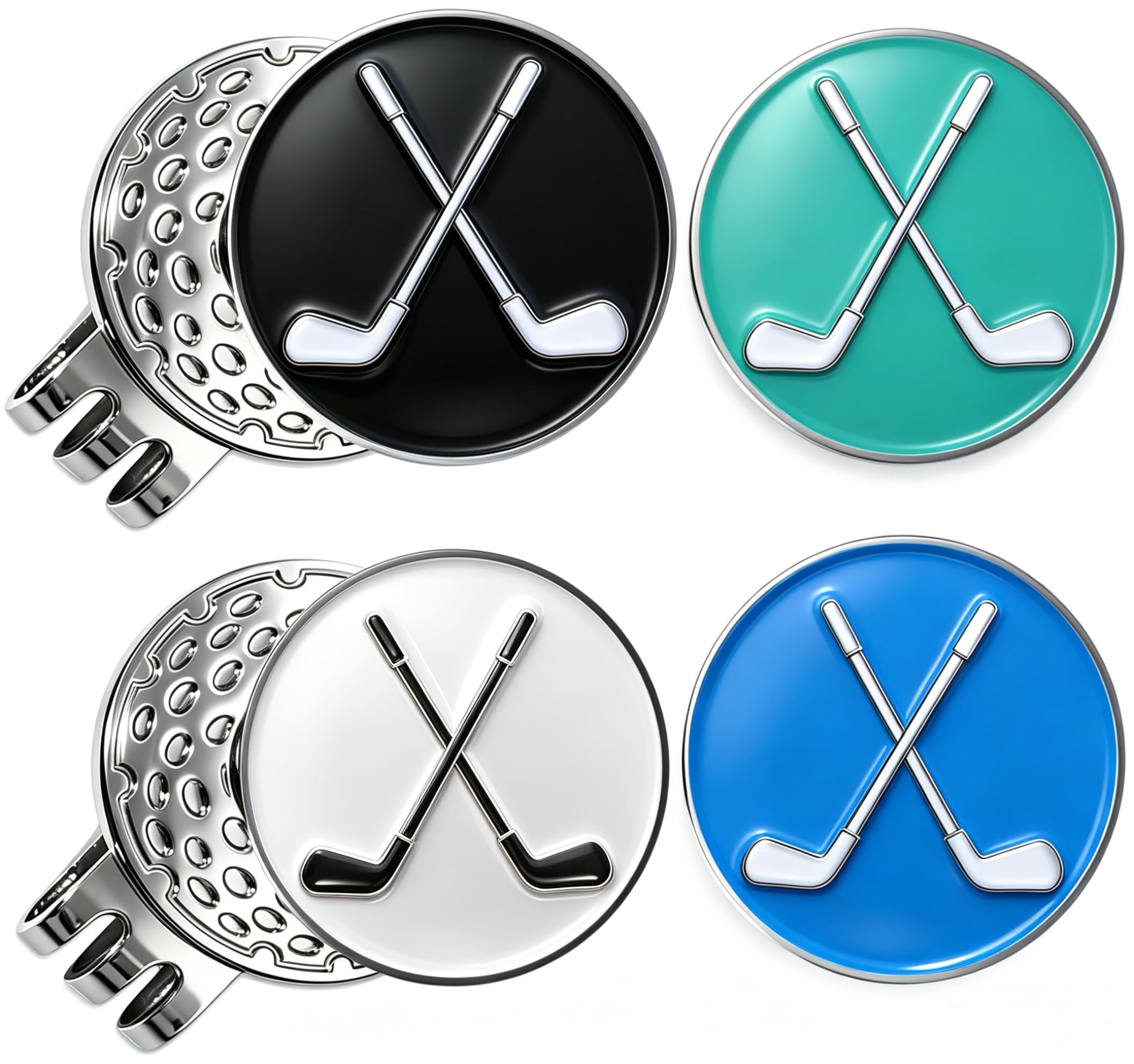 Adhere Golf Ball Markers Personlized Logo Enamel with A Strong Magnetic Hat Clips A Premium Golf Gifts for Golfer (Style M Golf Club)