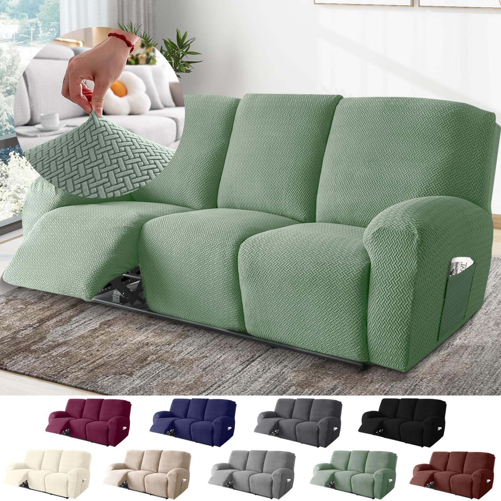 LiveGo Housse De Fauteuil Inclinable Extensible - Protection Canapé 1,2,3 Places Pour Animaux Et Enfants