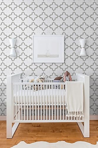 Miniatura 2 de GloryTik Papel tapiz geométrico de 17.7 x 393.7 pulgadas, papel de contacto blanco y negro, autoadhesivo, papel tapiz texturizado extraíble, papel