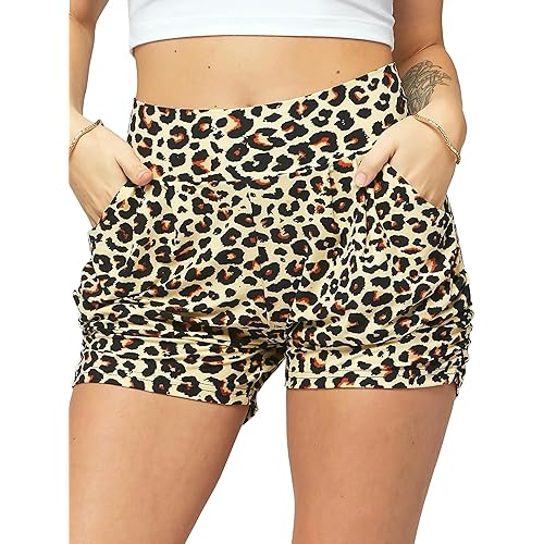 Conceited Women’s Shorts with Pockets - Ultra Soft Stretch - High Rise - Casual - Pleated