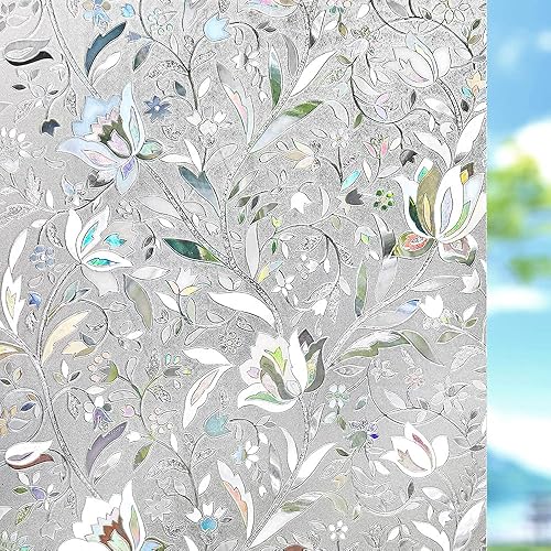 Kromapolis Película de privacidad para ventana, cubierta de vinilo para ventanas, película decorativa de vitral, película de privacidad esmerilada