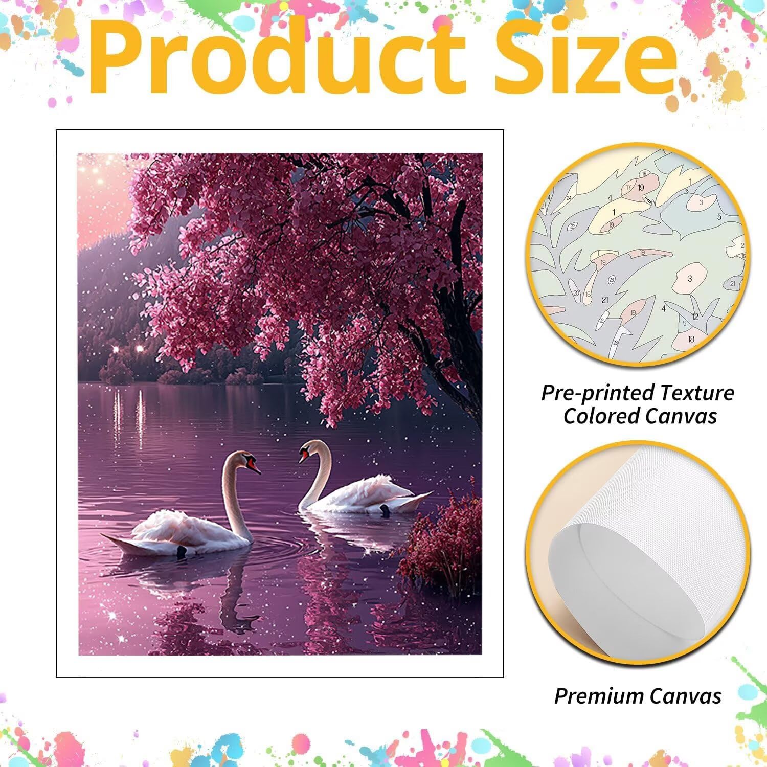 WEISHIWE Cigno sul lago Dipingere con i Numeri per Adulti, 70x90cm a-944