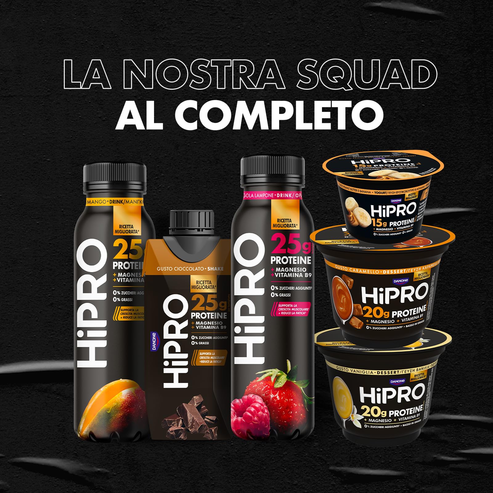 HiPRO Drink 25g di PROTEINE, Bevanda Proteica al gusto Cioccolato,Senza Lattosio, Senza Grassi e Zuccheri Aggiunti (8 confezioni x 330ml)