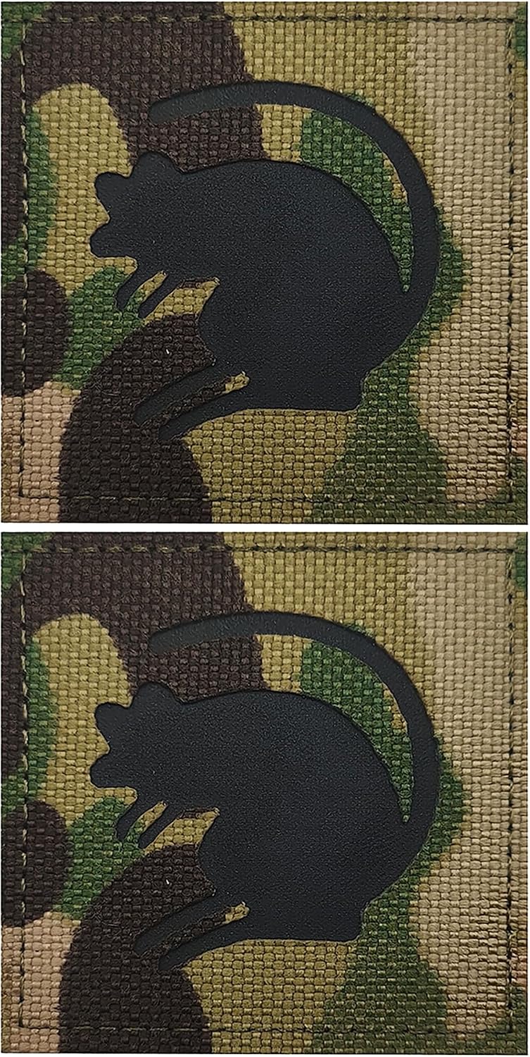 Rat Tags IR Infrared Reflective Patches Tactical Military Morale Emblem Armband Badges Appliques Hook and Loop for Backpacks, Uniforms, Jeans, Jackets, Vests, Hats