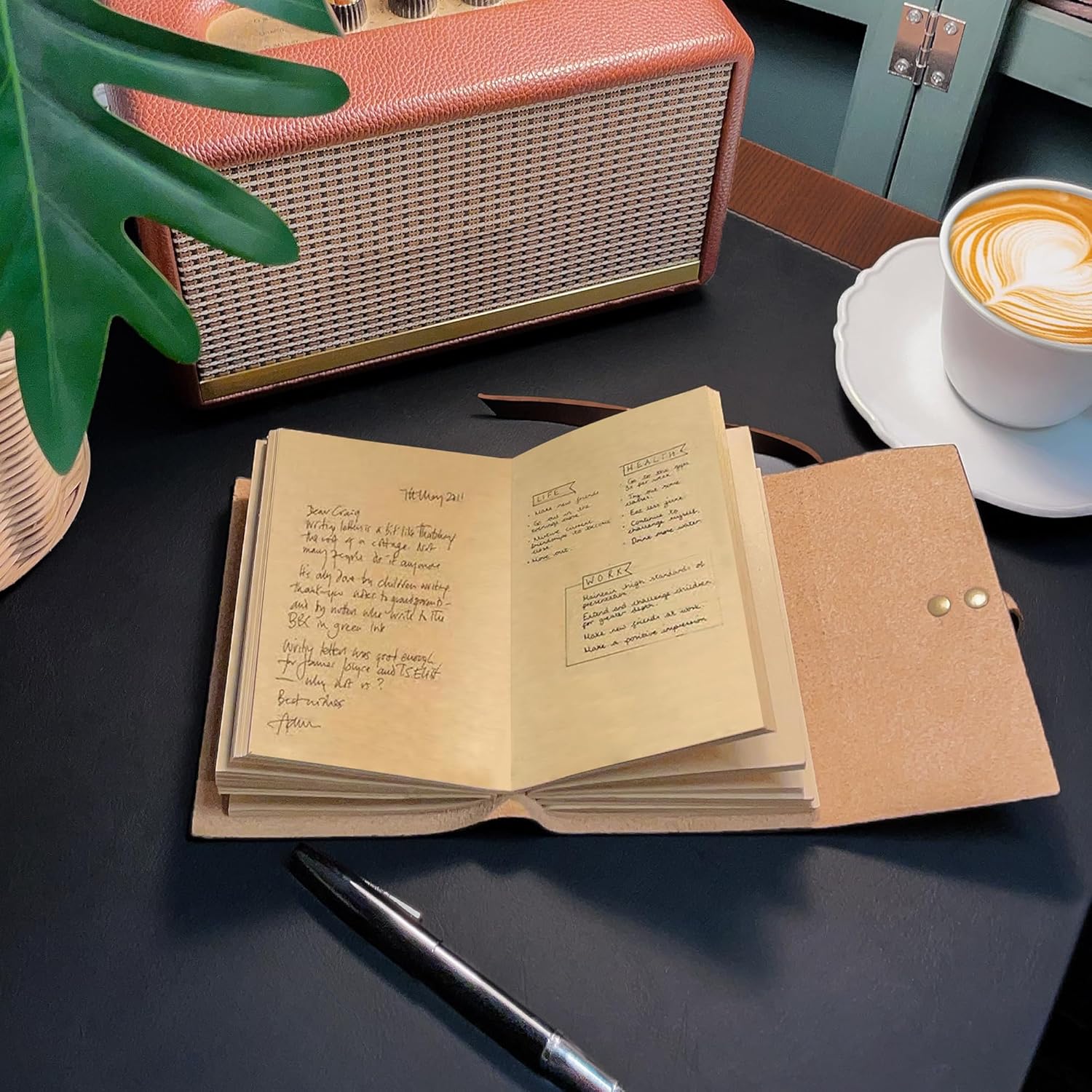 Leather Journal 4"x 6" Genuine Leather Notebook Journal for Men/Women with Giftable BOX - 300 Lined Kraft Pages Vintage Leather Bound Journal for Diary Travelling (Brown) - Image 8